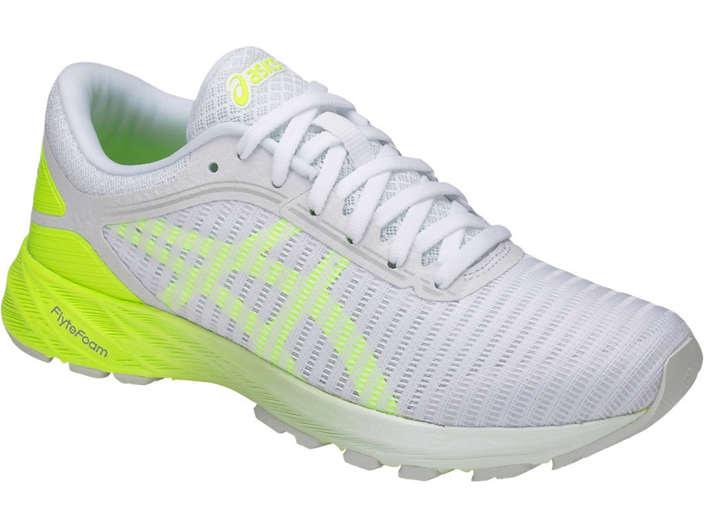 Asics Dynaflyte Running Shoes For Women White/Yellow/Blue 258XZPZU