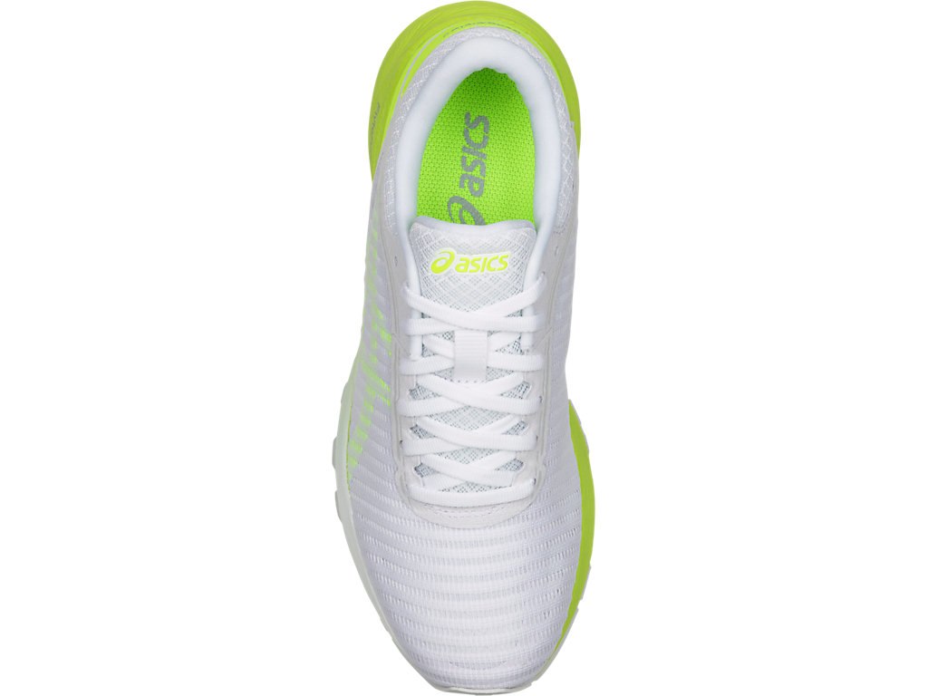 Asics Dynaflyte Running Shoes For Women White/Yellow/Blue 258XZPZU