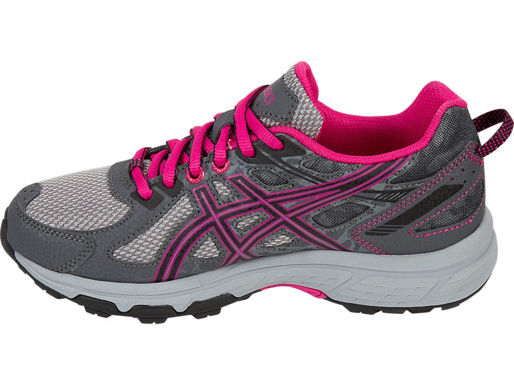 Asics Gel-Venture 6 Shoes For Kids Dark Grey/Black/Pink 260ZJRWN