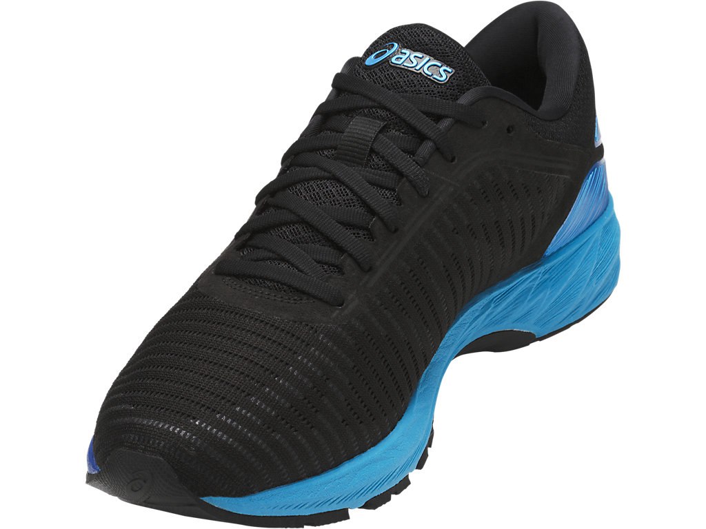 Asics Dynaflyte Running Shoes For Men Black/Blue 270ISRHK