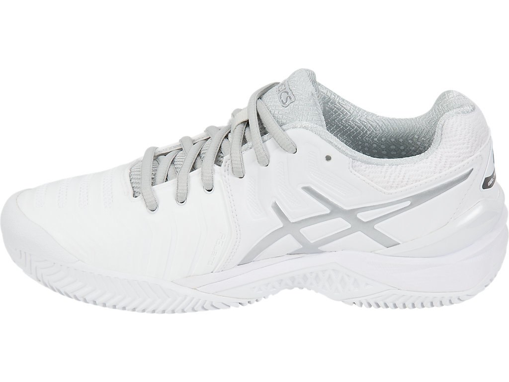 Asics Gel-Resolution 7 Tennis Shoes For Women White/Silver 283HDNTZ