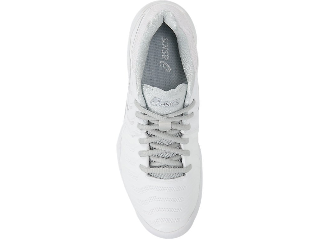 Asics Gel-Resolution 7 Tennis Shoes For Women White/Silver 283HDNTZ
