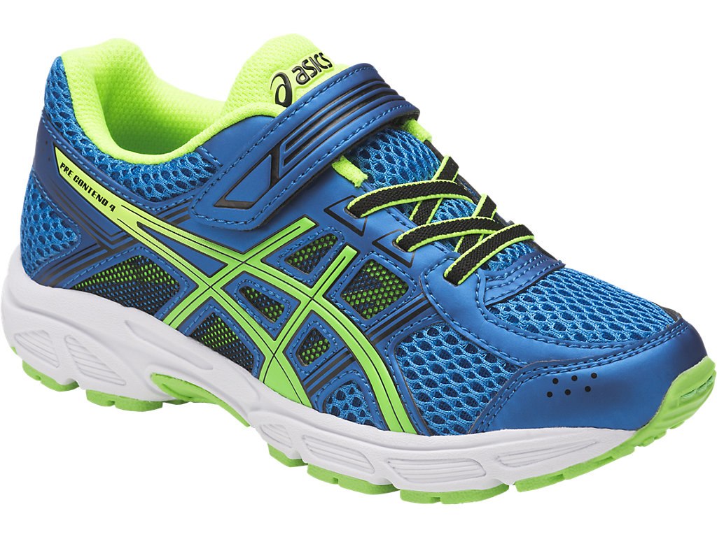 Asics Pre-Contend 4 Ps Running Shoes For Kids Blue/Green/Yellow 290SKQNJ