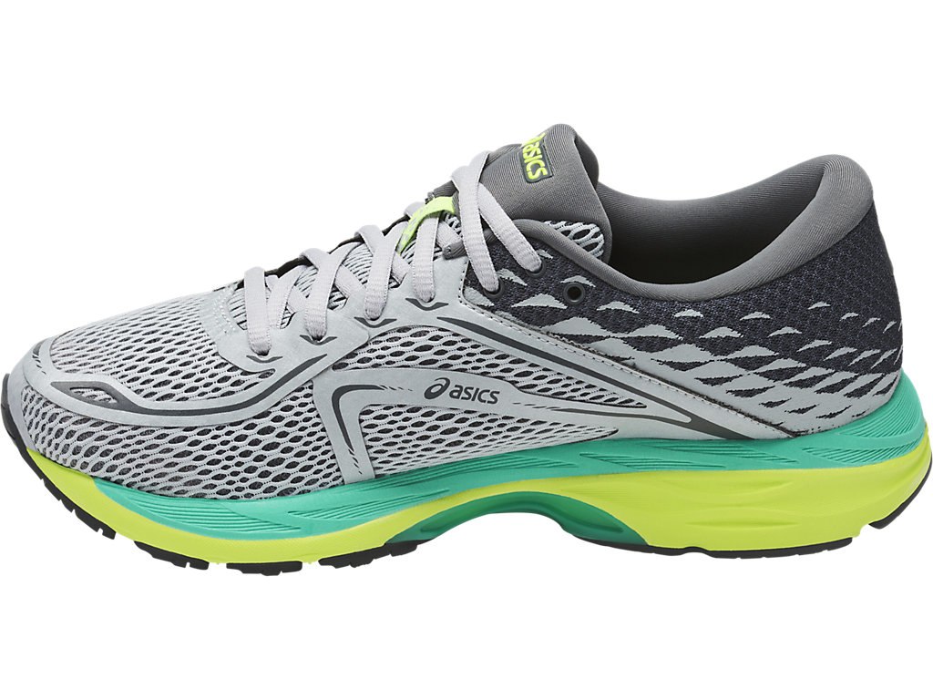 Asics Gel-Cumulus 19 Running Shoes For Women Grey/Dark Grey/Yellow 303RMOOG
