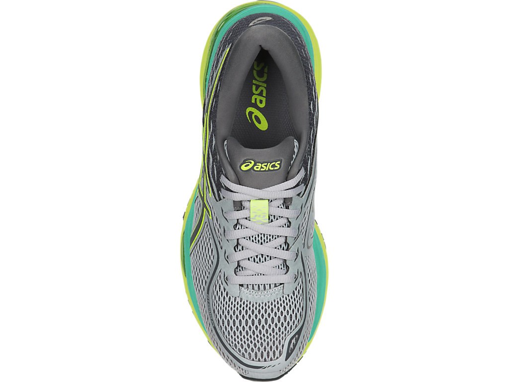 Asics Gel-Cumulus 19 Running Shoes For Women Grey/Dark Grey/Yellow 303RMOOG