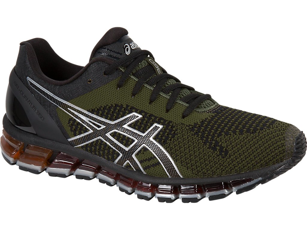 Asics Gel-Quantum 360 Running Shoes For Men Black/Olive/Silver 320WJHOT