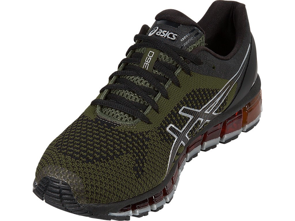 Asics Gel-Quantum 360 Running Shoes For Men Black/Olive/Silver 320WJHOT