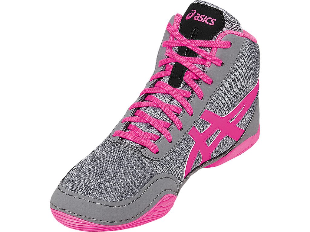 Asics Matflex 5 Sports Shoes For Kids Grey/Pink/Black 332BKINJ