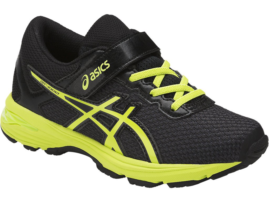 Asics Gt-1000 6 Running Shoes For Kids Black/Green/Silver 334FWUPH