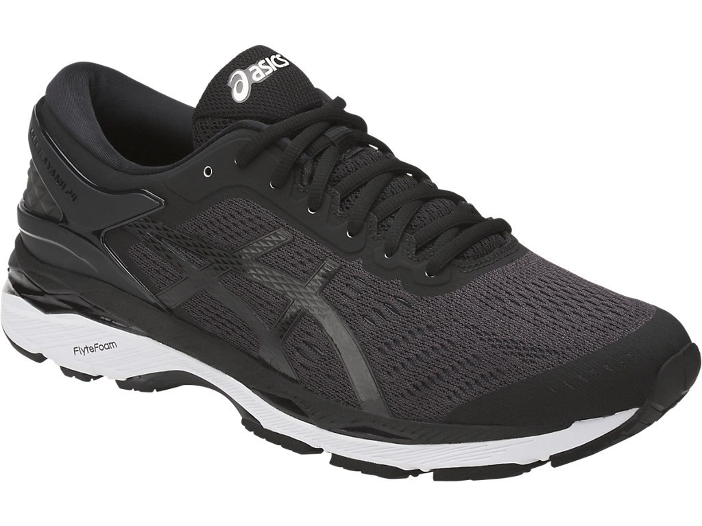 Asics Gel-Kayano 24 Running Shoes For Men Black/White 357JALMU