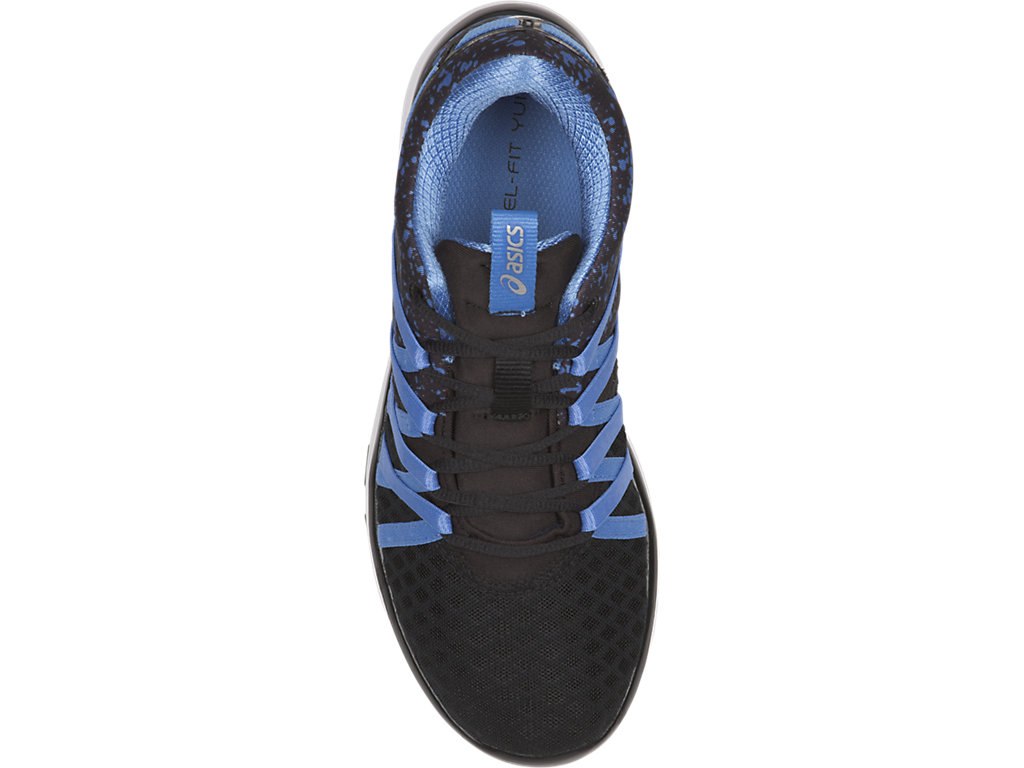 Asics Gel-Fit Yui Training Shoes For Women Black/Blue/Silver 359UUODP
