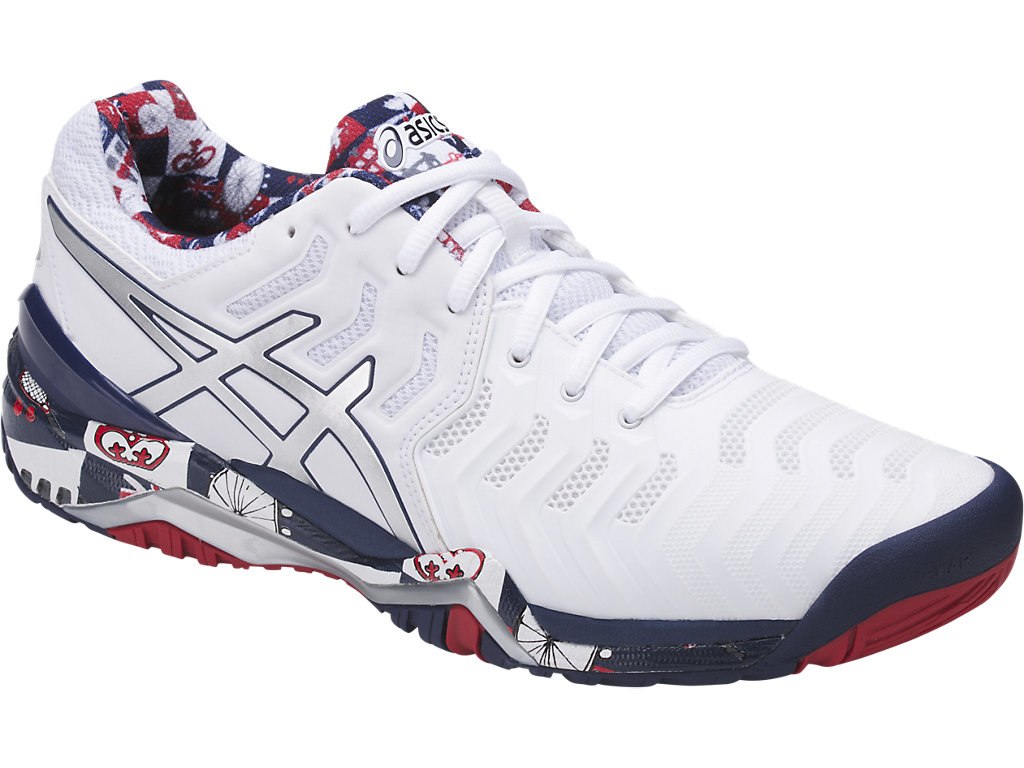 Asics Gel-Resolution 7 Tennis Shoes For Men White/Silver/Indigo Blue 364WAQQS