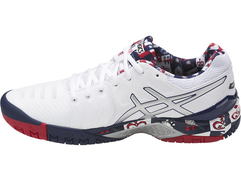 Asics Gel-Resolution 7 Tennis Shoes For Men White/Silver/Indigo Blue 364WAQQS