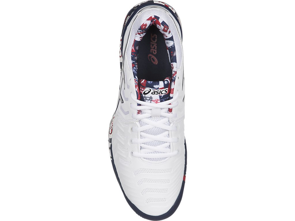 Asics Gel-Resolution 7 Tennis Shoes For Men White/Silver/Indigo Blue 364WAQQS