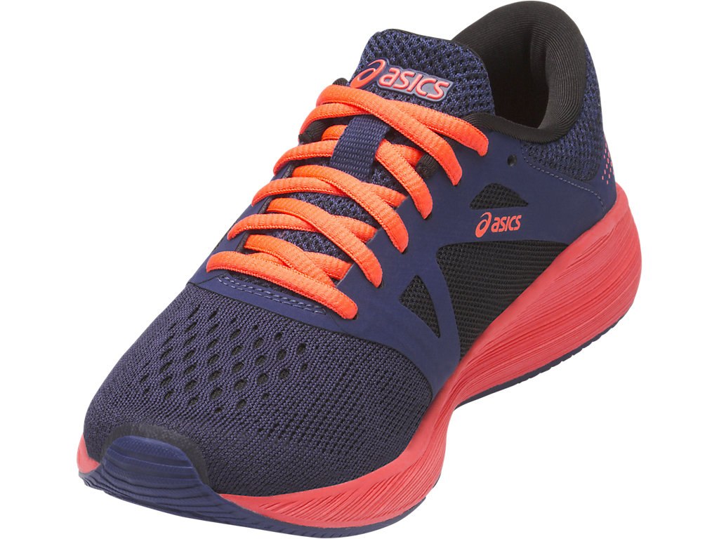 Asics Roadhawk Ff Running Shoes For Kids Indigo Blue/Orange/Black 365TDJTY