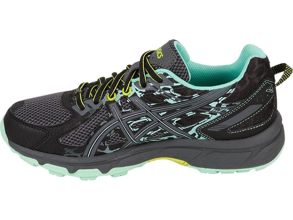 Asics Gel-Venture 6 Running Shoes For Women Black/Dark Grey/Green 378KSYVZ
