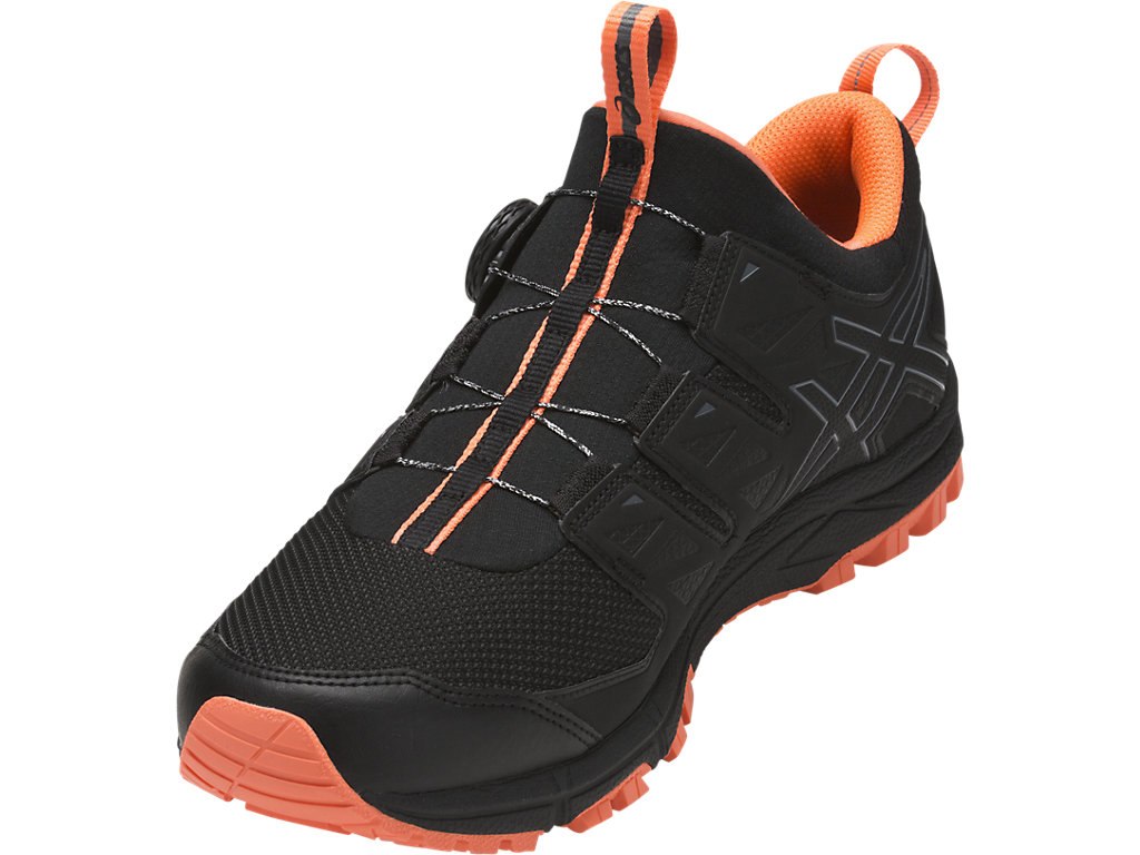 Asics Gel-Fujirado Running Shoes For Men Black/Dark Grey/Orange 386IPOWH