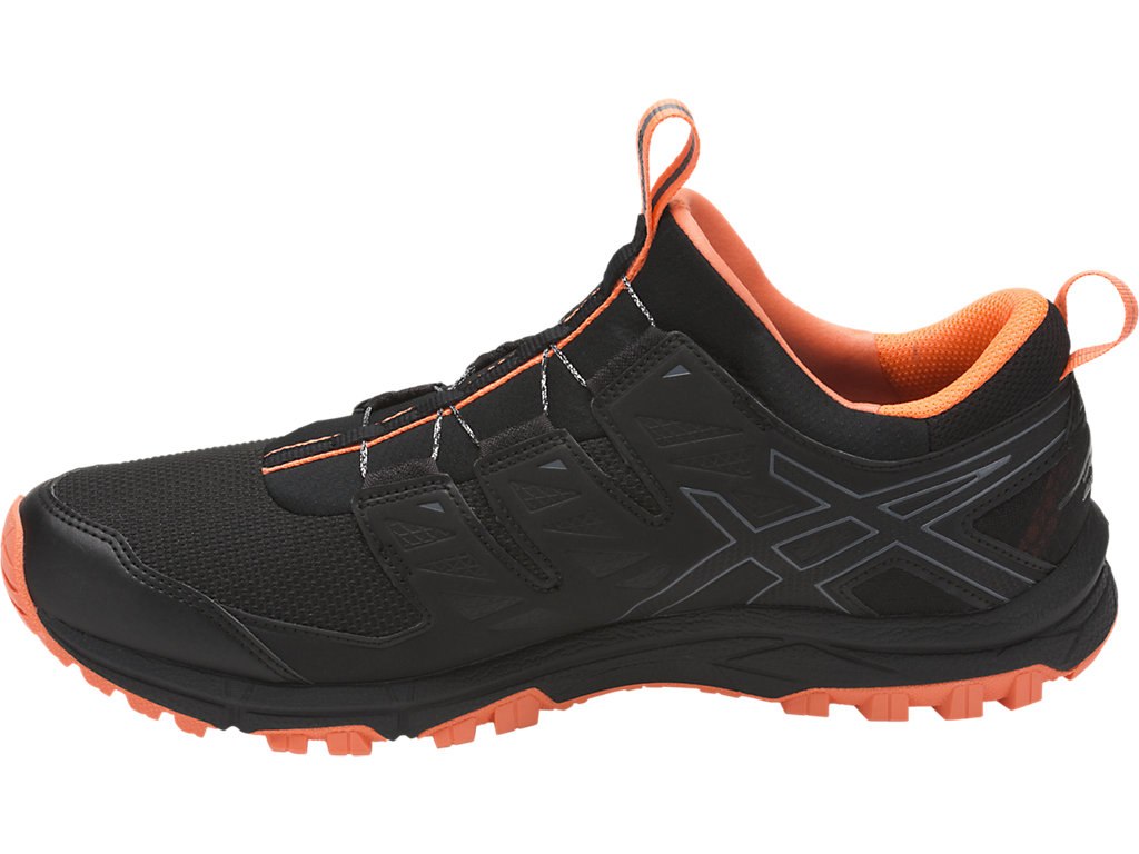 Asics Gel-Fujirado Running Shoes For Men Black/Dark Grey/Orange 386IPOWH