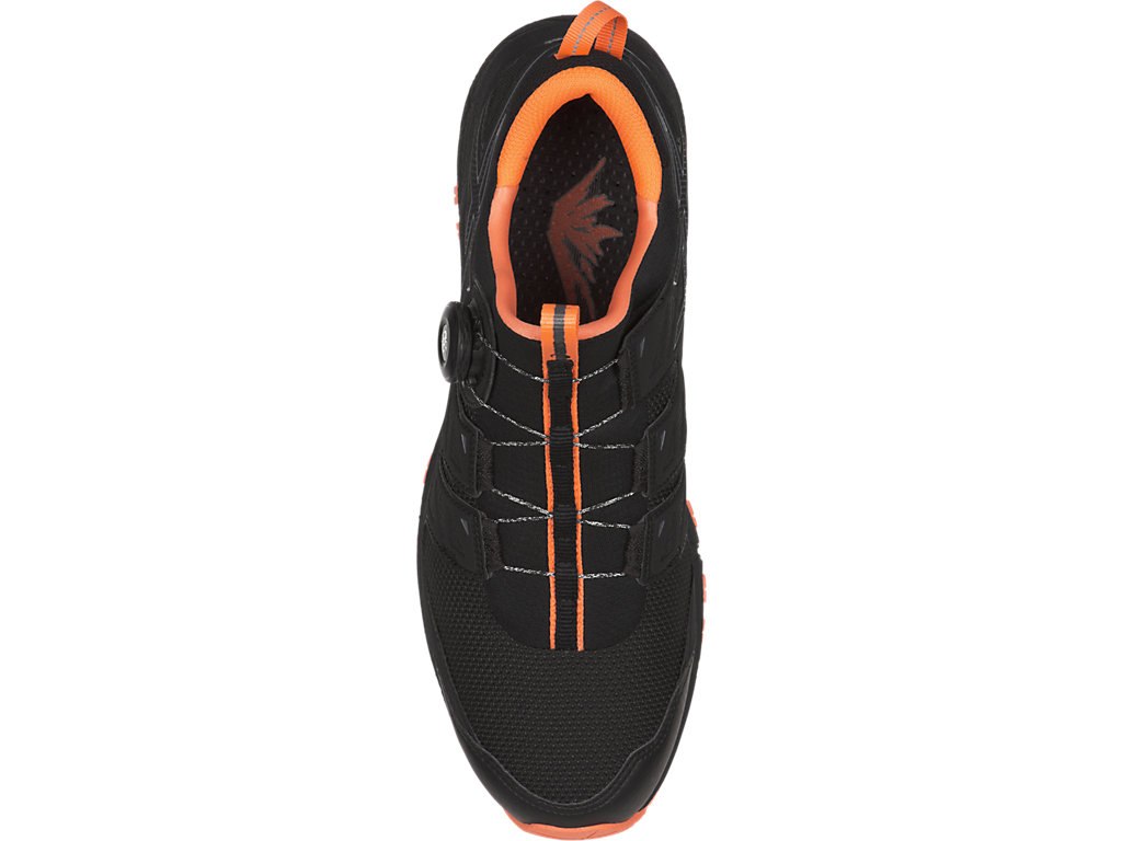 Asics Gel-Fujirado Running Shoes For Men Black/Dark Grey/Orange 386IPOWH