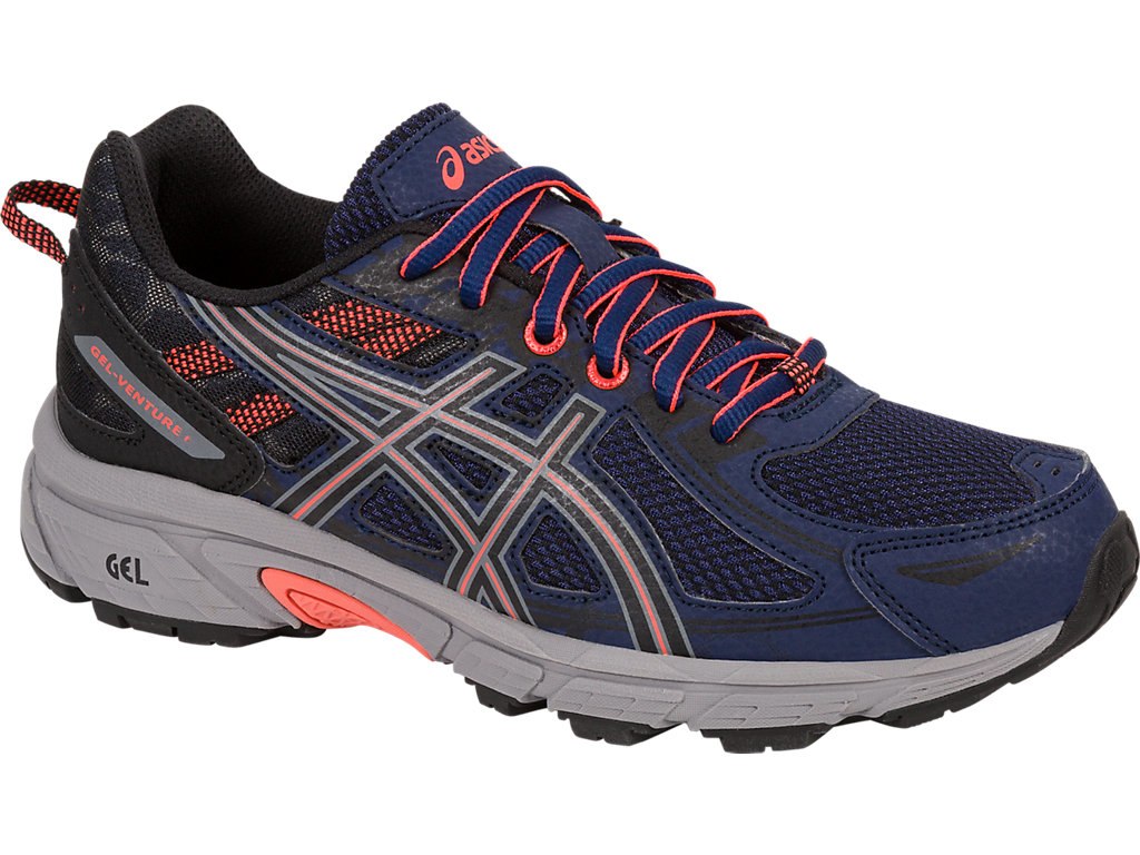 Asics Gel-Venture 6 Running Shoes For Women Indigo Blue/Grey/Coral 387AEMRY