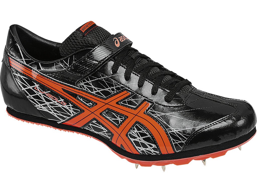 Asics Long Jump Pro Shoes For Men Black/Coral/Silver 414HAPYI