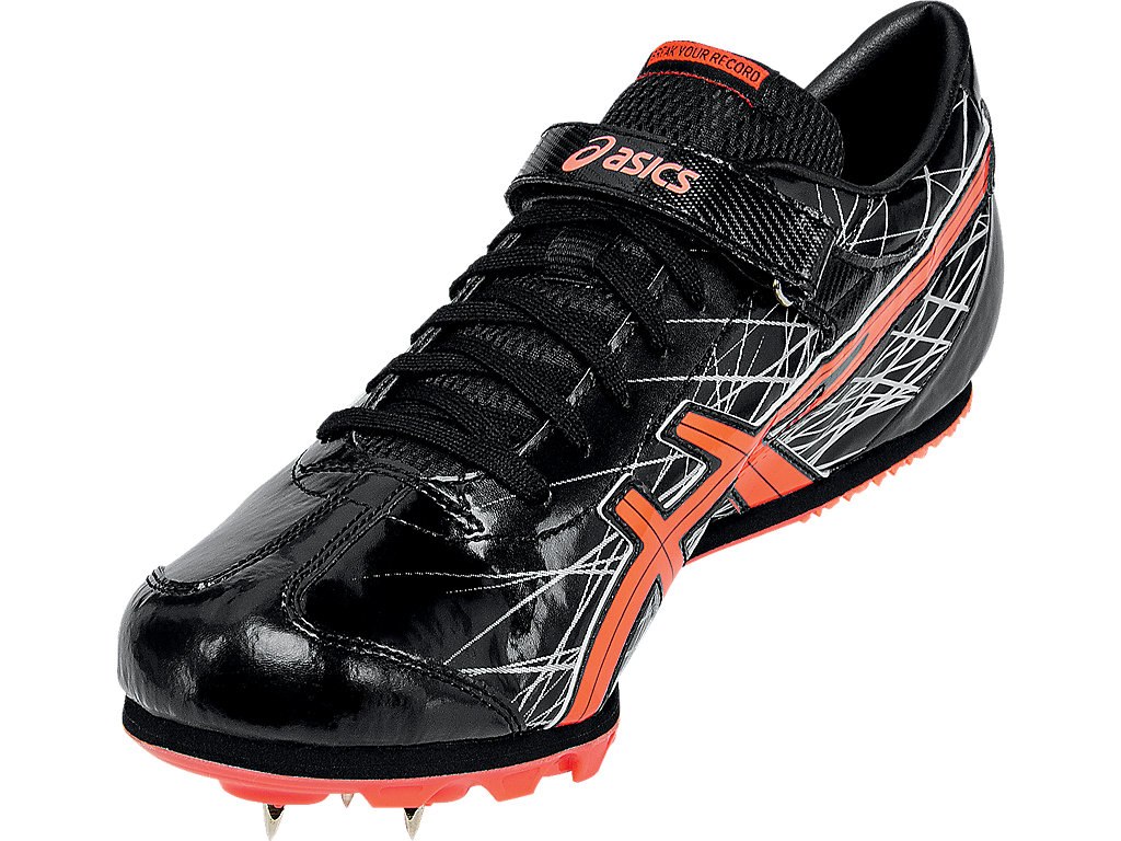Asics Long Jump Pro Shoes For Men Black/Coral/Silver 414HAPYI