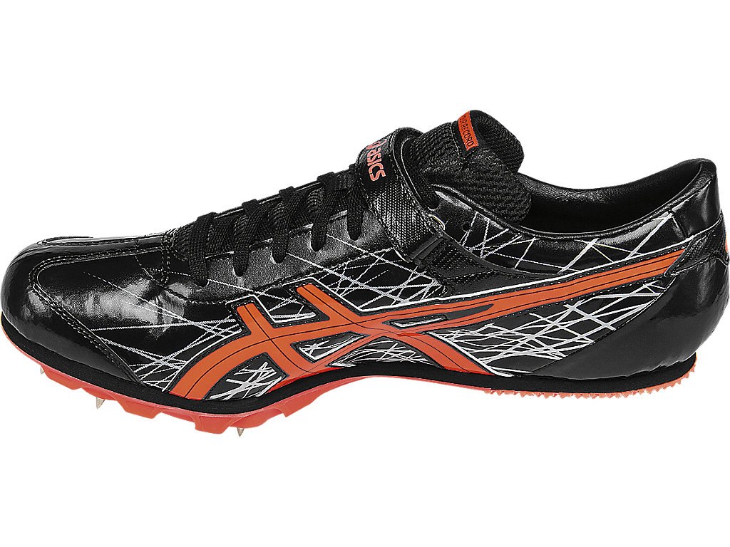 Asics Long Jump Pro Shoes For Men Black/Coral/Silver 414HAPYI