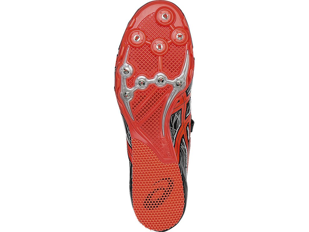 Asics Long Jump Pro Shoes For Men Black/Coral/Silver 414HAPYI