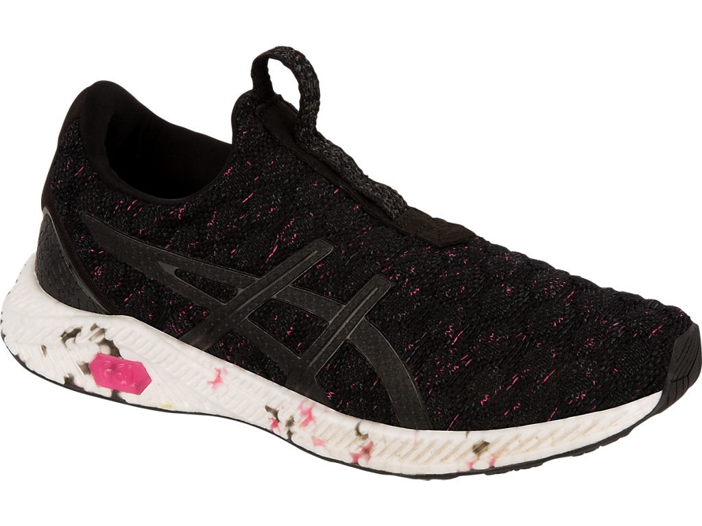 Asics Hypergel-Kenzen Running Shoes For Women Black/Pink/Dark Grey 416ZXEZC