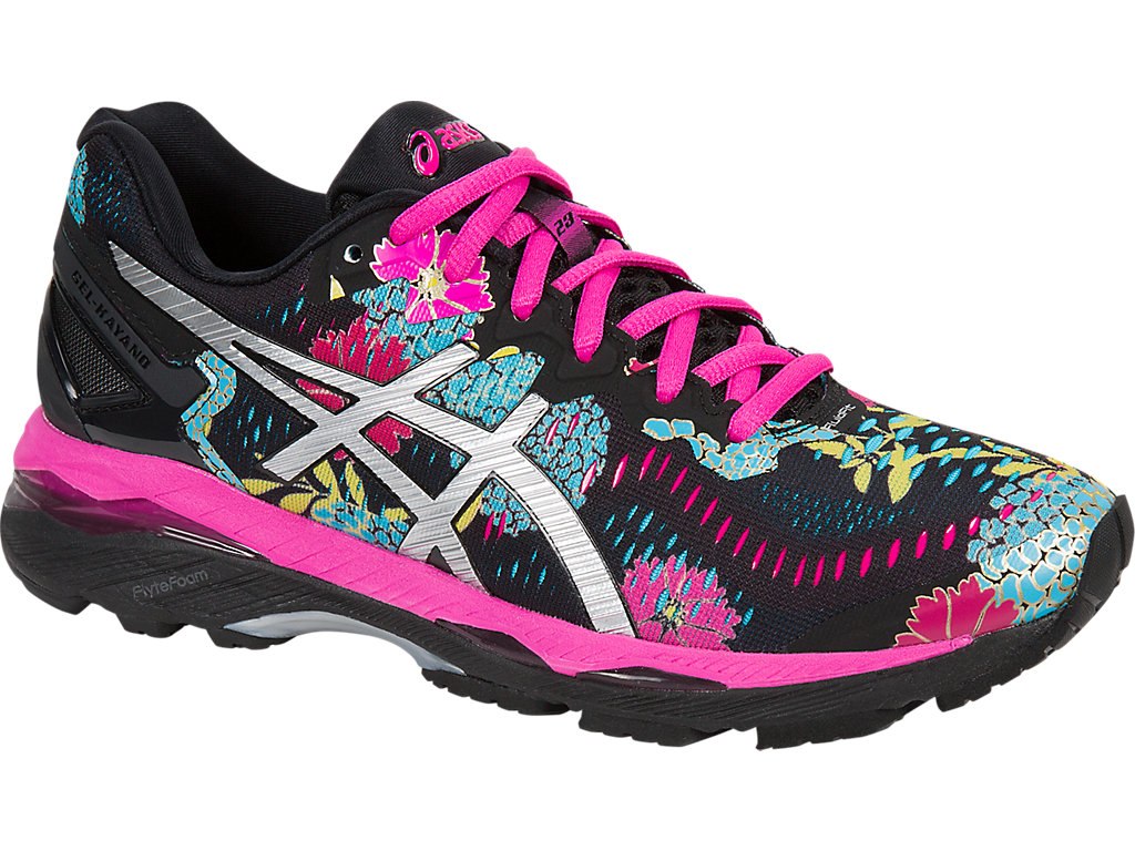Asics Gel-Kayano 23 Running Shoes For Women Black/Silver/Pink 420OVGTR