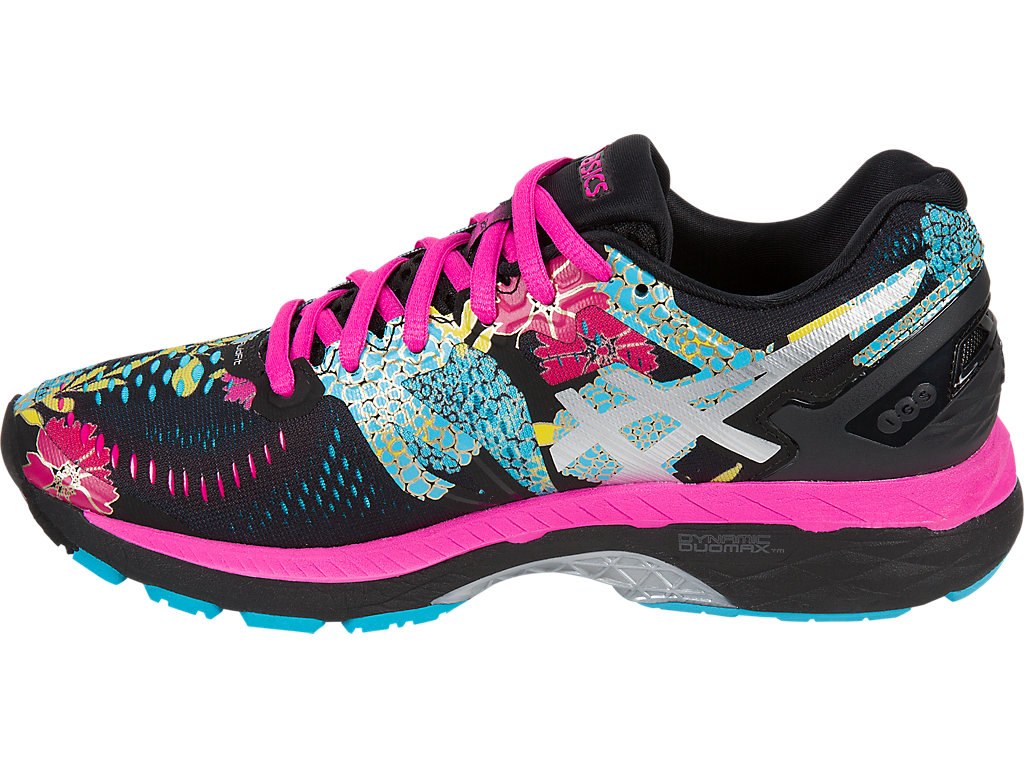 Asics Gel-Kayano 23 Running Shoes For Women Black/Silver/Pink 420OVGTR
