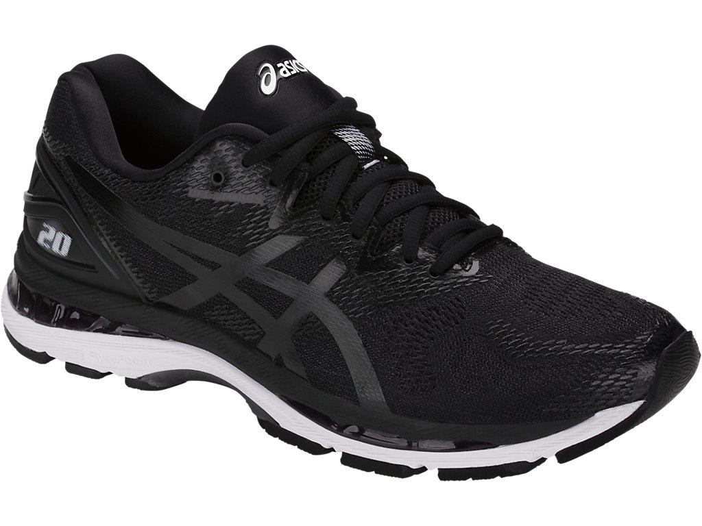 Asics Gel-Nimbus 20 Running Shoes For Men Black/White/Dark Grey 421YLHEZ
