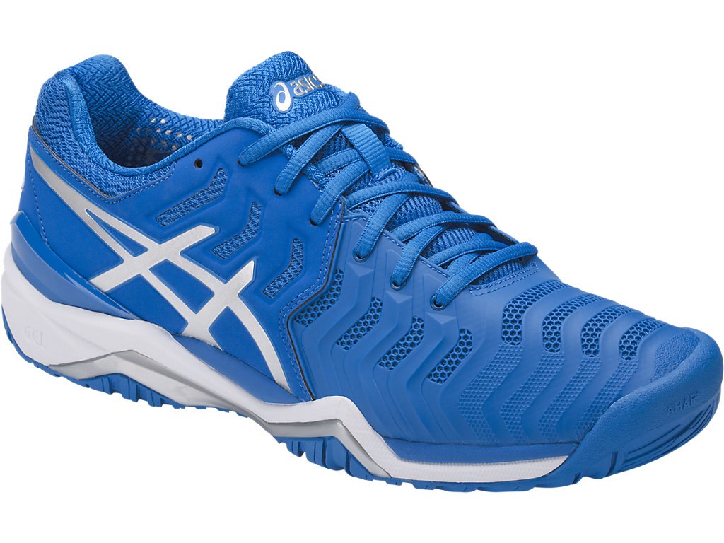 Asics Gel-Resolution 7 Tennis Shoes For Men Blue/Silver/White 430OLBZW