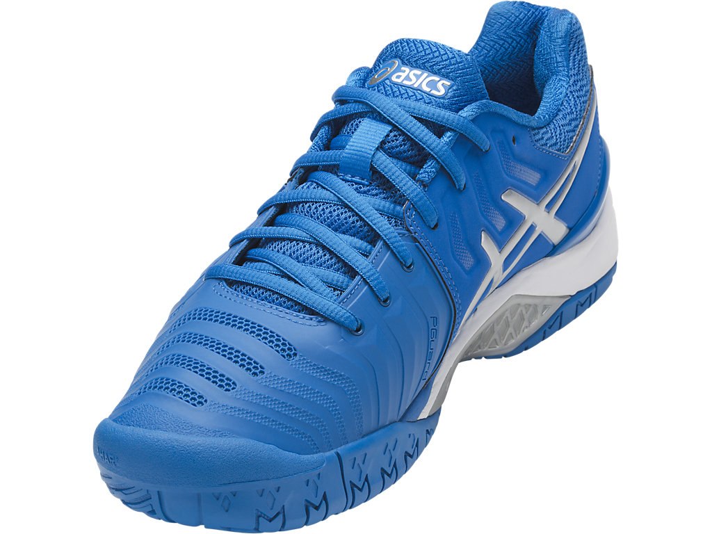 Asics Gel-Resolution 7 Tennis Shoes For Men Blue/Silver/White 430OLBZW