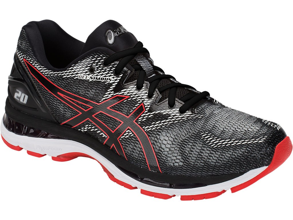 Asics Gel-Nimbus 20 Running Shoes For Men Black/Red 439WFHDQ