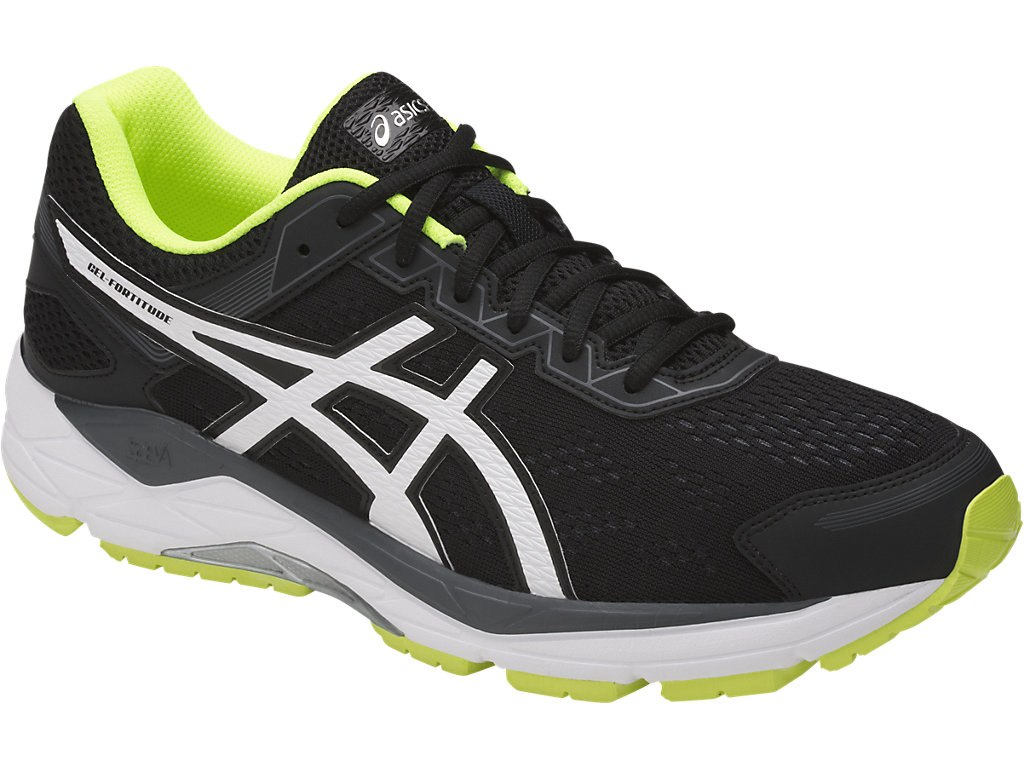 Asics Gel-Fortitude 7 Running Shoes For Men Black/White/Yellow 466SYFXS
