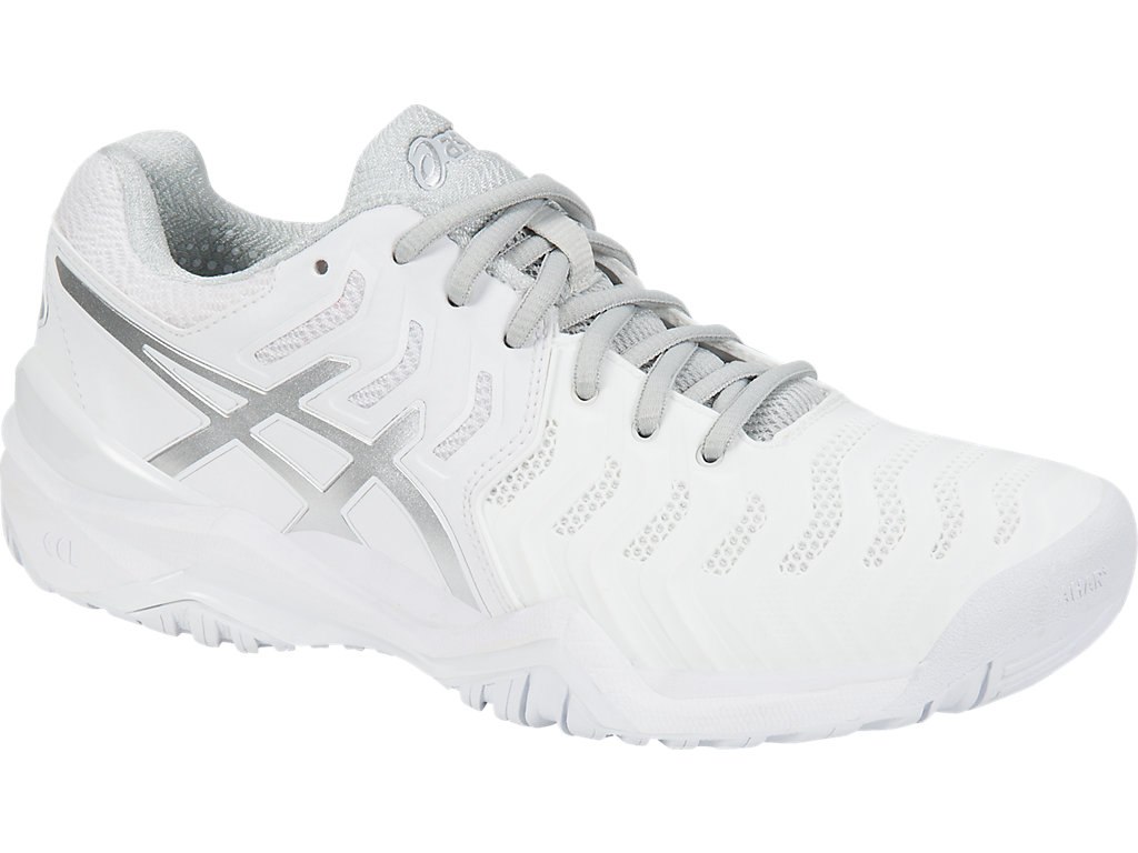 Asics Gel-Resolution 7 Tennis Shoes For Women White/Silver 466YPSVY