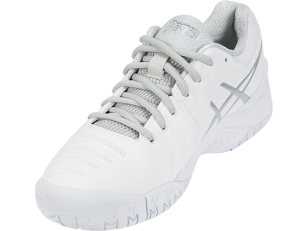Asics Gel-Resolution 7 Tennis Shoes For Women White/Silver 466YPSVY