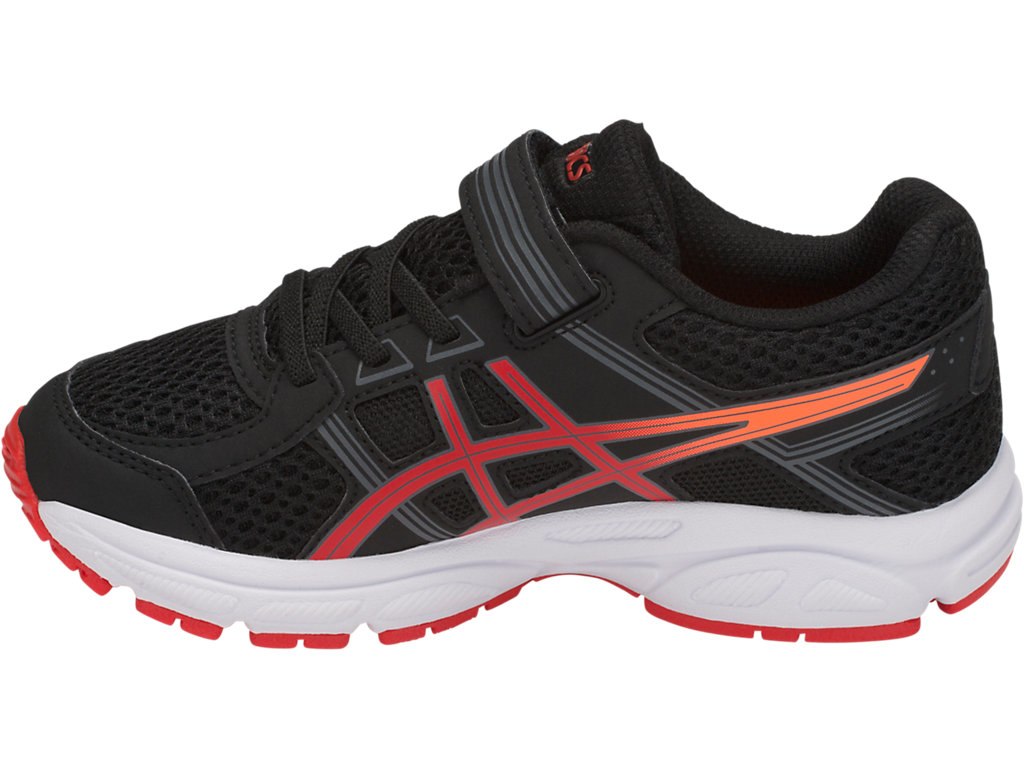 Asics Pre-Contend 4 Ps Running Shoes For Kids Black/Red/Orange 471YZNHK