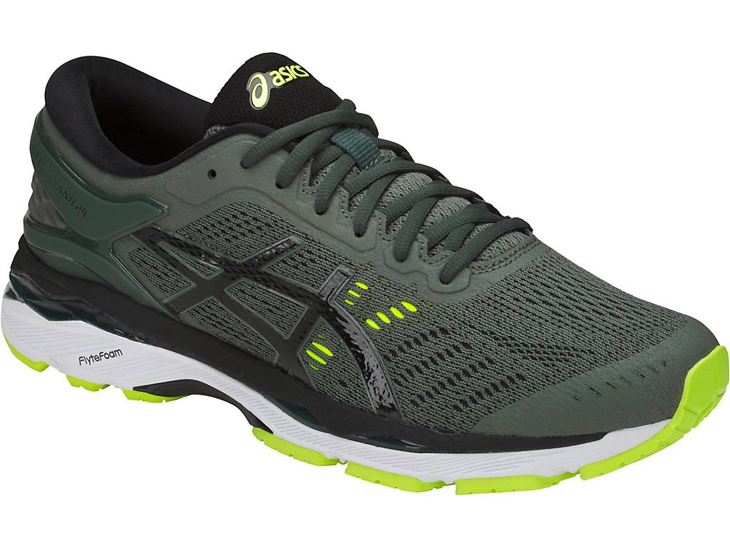 Asics Gel-Kayano 24 Running Shoes For Men Black/Yellow 478JVKLU