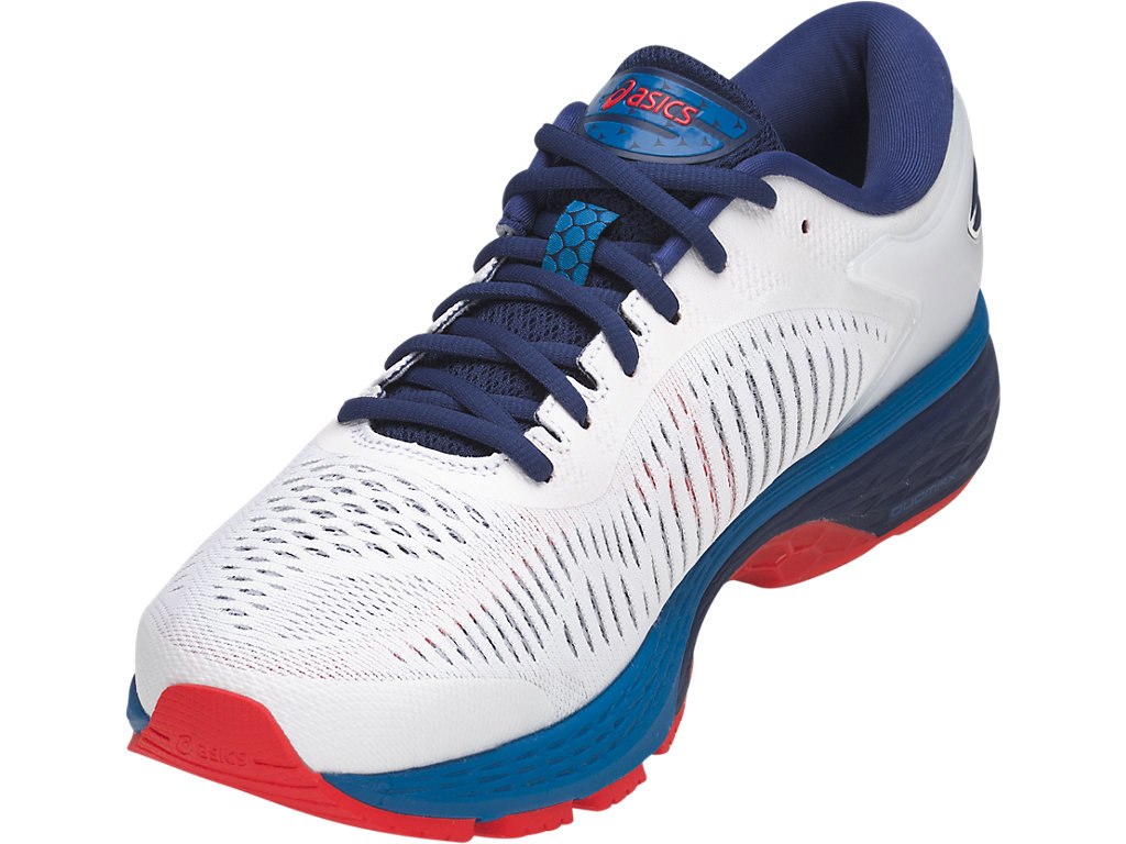 Asics Gel-Kayano 25 Running Shoes For Men White/Blue 500NNGKP
