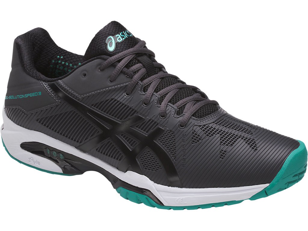 Asics Gel-Solution Speed 3 Tennis Shoes For Men Dark Grey/Black 502GNSKK