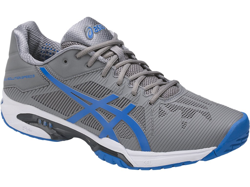 Asics Gel-Solution Speed 3 Tennis Shoes For Men Grey/Blue/White 515UKBJA