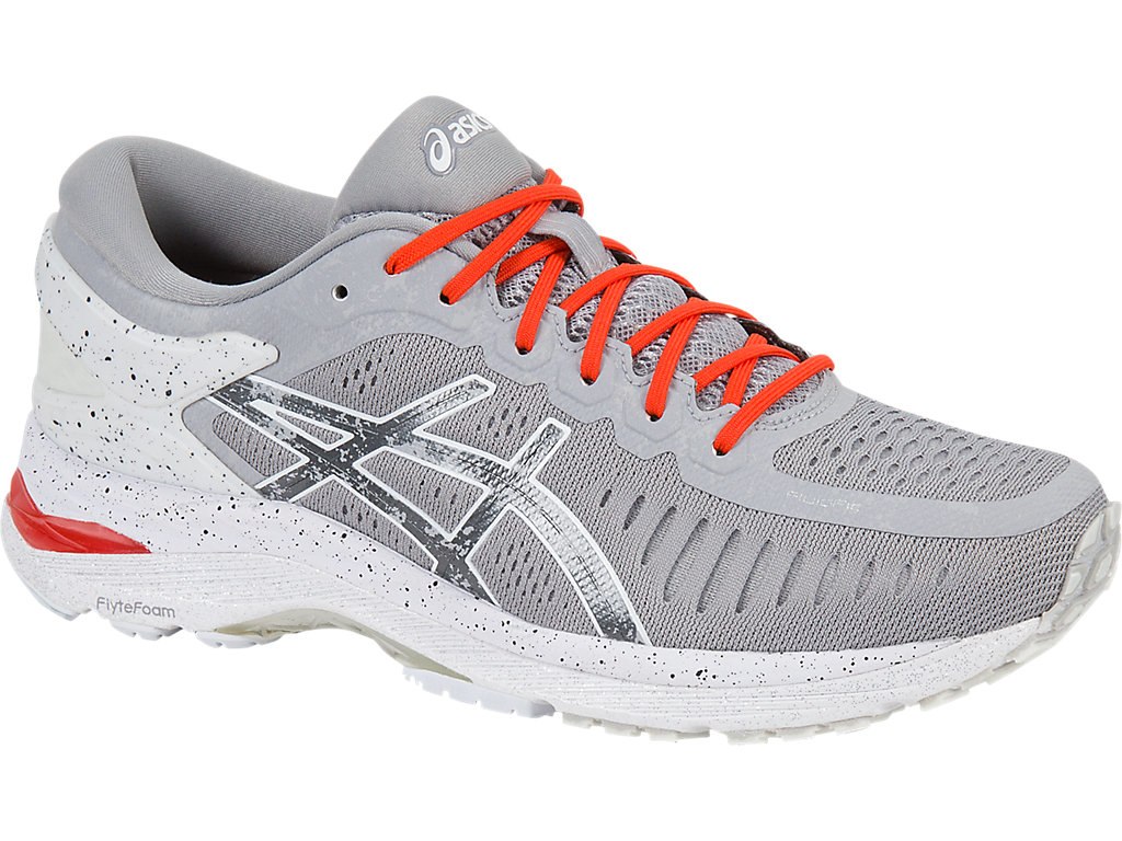 Asics Metarun Running Shoes For Men Grey/Red/White 516SRBYV