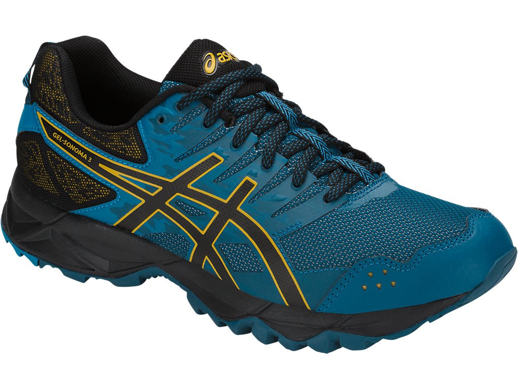 Asics Gel-Sonoma 3 Running Shoes For Men Blue/Black/Lemon 516WWFRU
