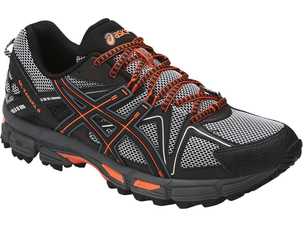 Asics Gel-Kahana 8 Running Shoes For Men Black/Orange/Dark Grey 517OUNIF