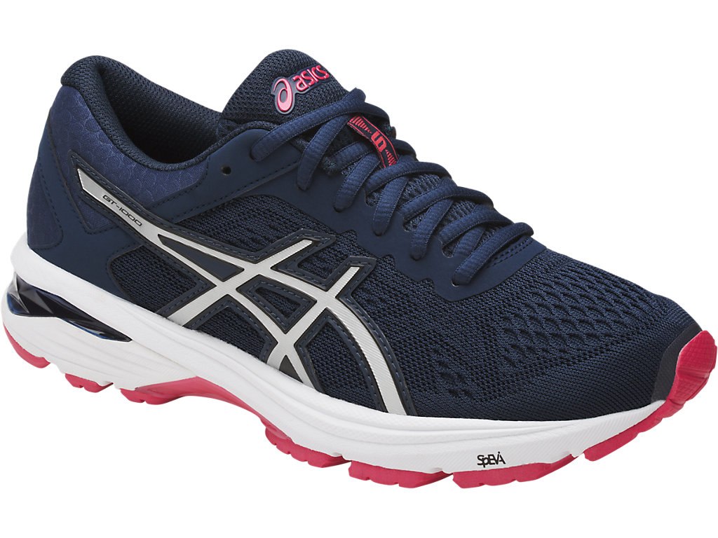 Asics Gt-1000 6 Running Shoes For Women Blue/Silver/Red 525XHFVB