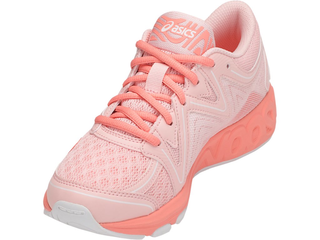 Asics Noosa Running Shoes For Kids Grey Pink/White 532QECMO
