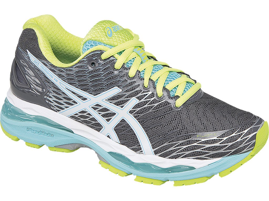 Asics Gel-Nimbus 18 Running Shoes For Women Titanium/White/Turquoise 536AWIFC