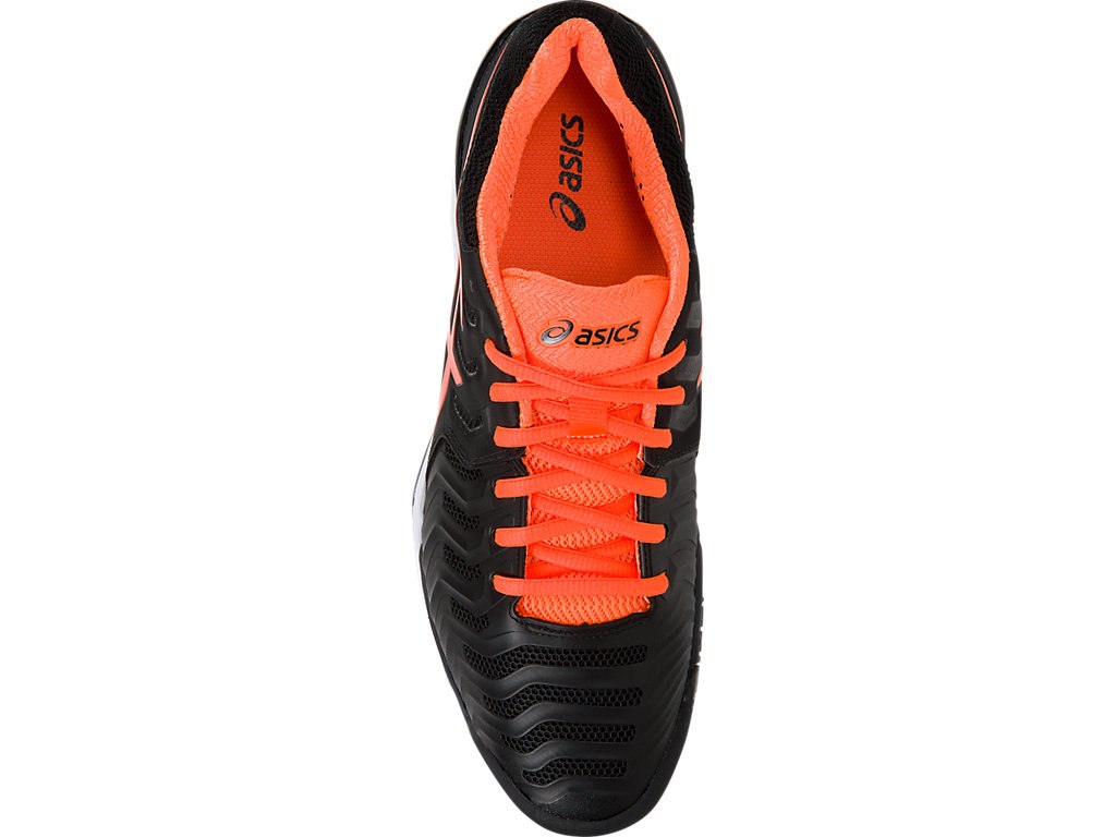 Asics Gel-Resolution 7 Tennis Shoes For Men Black/Orange/White 543OTBDR